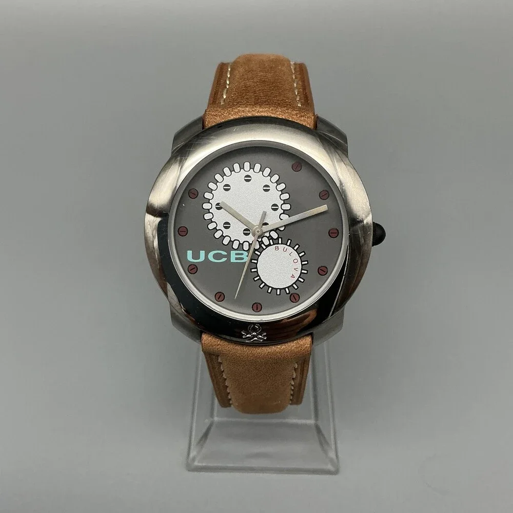 Vintage Bulova United Colors Of Benetton Mens Watch 36mm Gears New Battery